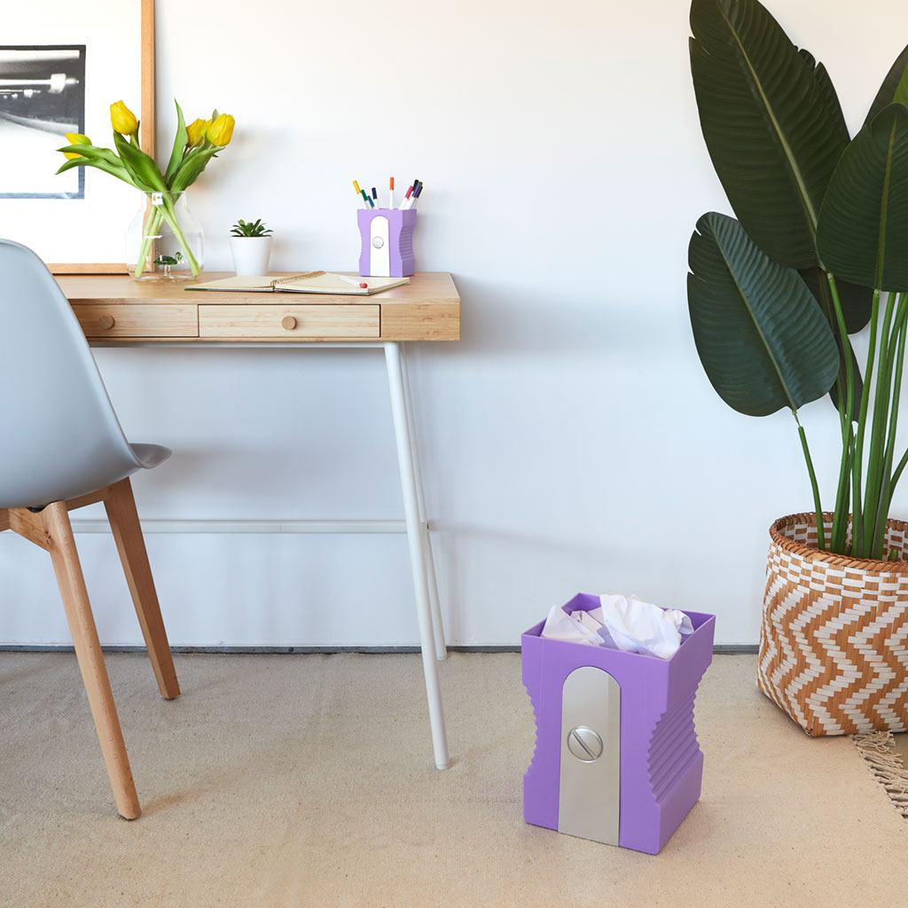 Papierkorb SHARPENER Lila Kunststoff 21x21,5x29cm