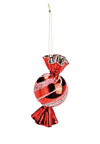 Weihnachtshänger BONBON Glas Rot 7x7x13cm