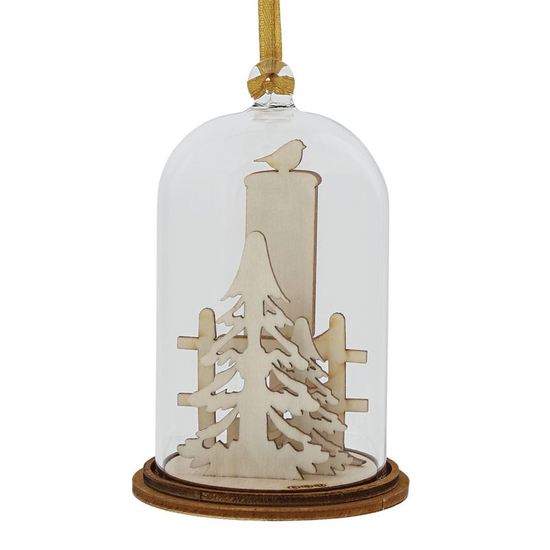 Hängendes Glaskuppelornament LETTER TO SANTA 8,5x5x5cm