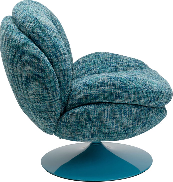 Sessel COSY Strukturstoff Stahl Blau drehbar 89x84x86cm