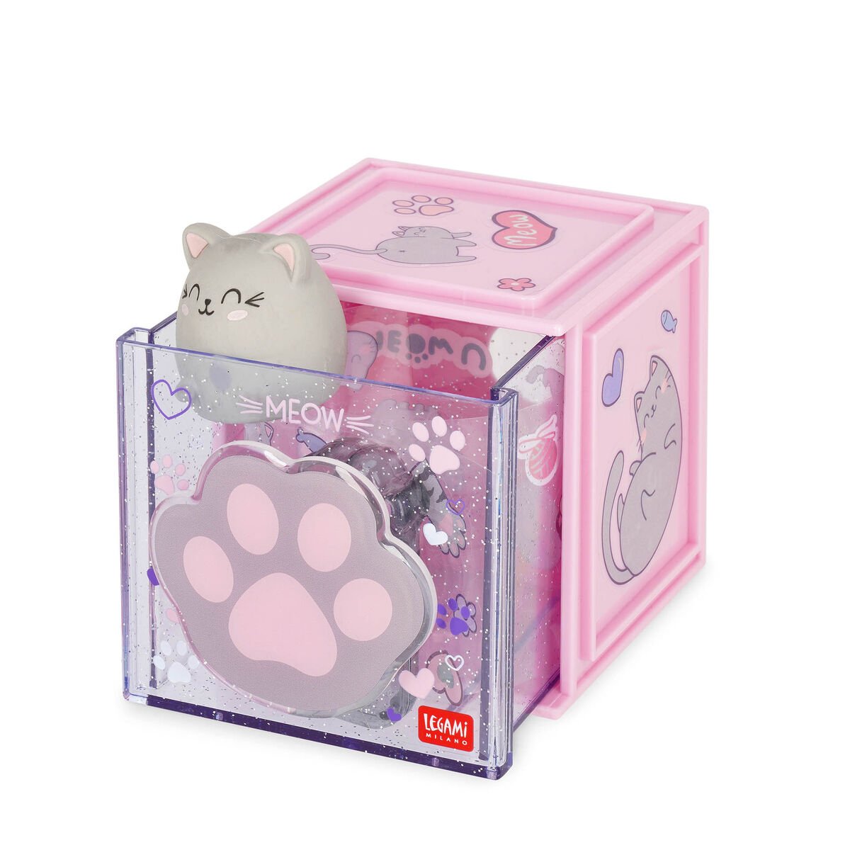 Erweiterbare Schreibtischbox - Cutie Cube KITTY