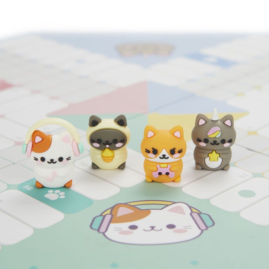 Brettspiel KAWAII PURRCHISI Mensch-Ärger-dich-nicht 22-teilig 21x33,5x2,5cm