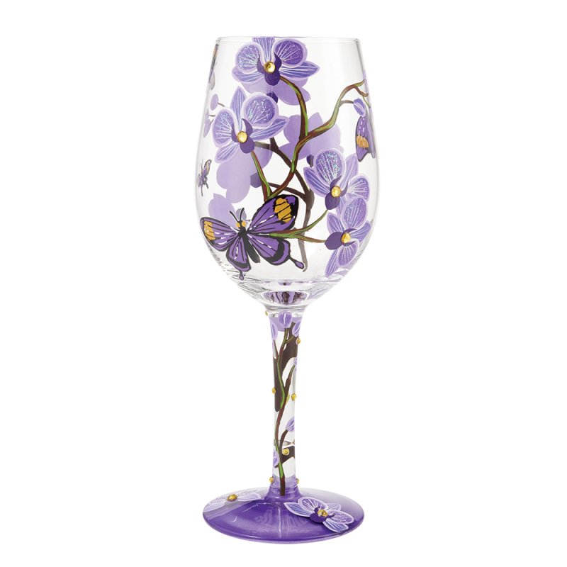 Weinglas BUTTERFLY JUBILEE by Lolita handbemalt Unikat 444ml 8,5x8,5x22,5cm
