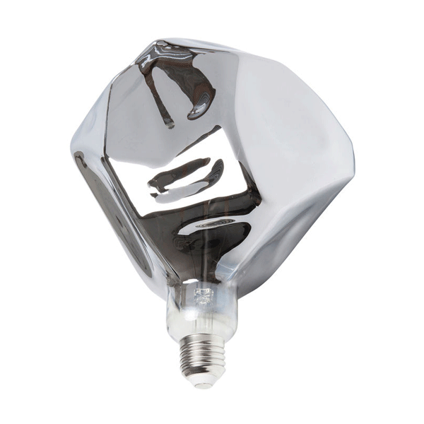 LED Filament Leuchtmittel BULB PEBBLE Silber E27 3W 220lm 2700K Warmweiß Dimmbar 15,2x15,2x24,5cm