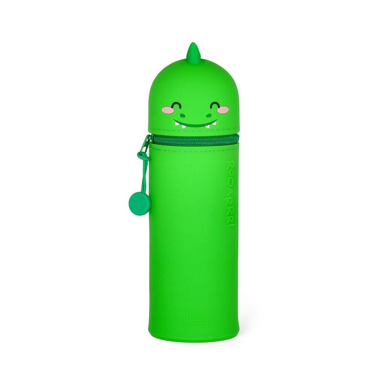 2-in-1-Federmäppchen aus Silikon - Kawaii - Dino