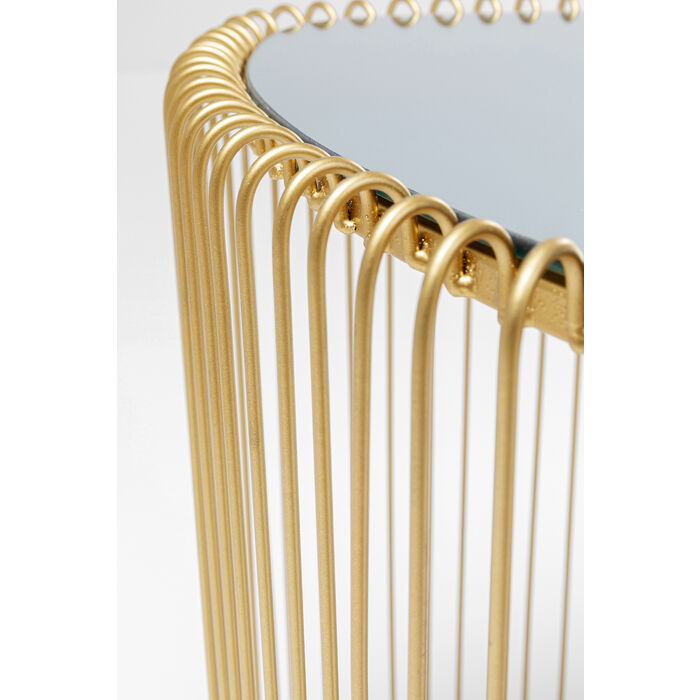 2er Beistelltisch-Set WIRE TRIANGLE Metall Glas Gold Verspiegelt 43,5x47x50,5cm