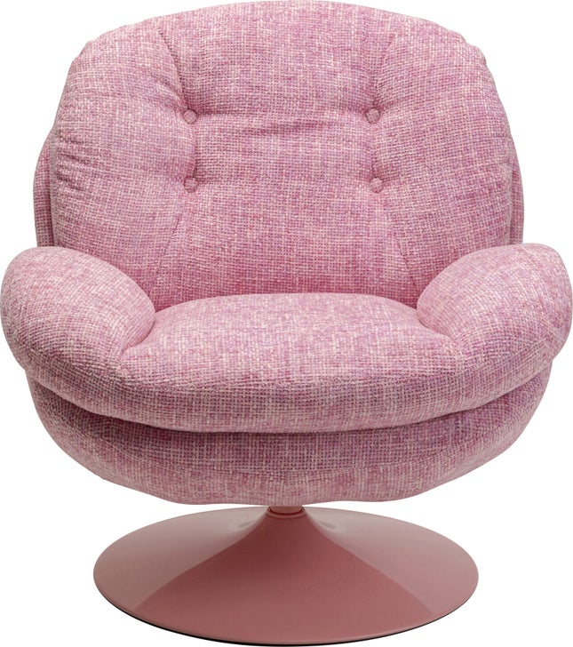 Sessel COSY Strukturstoff Stahl Pink drehbar 89x84x86cm