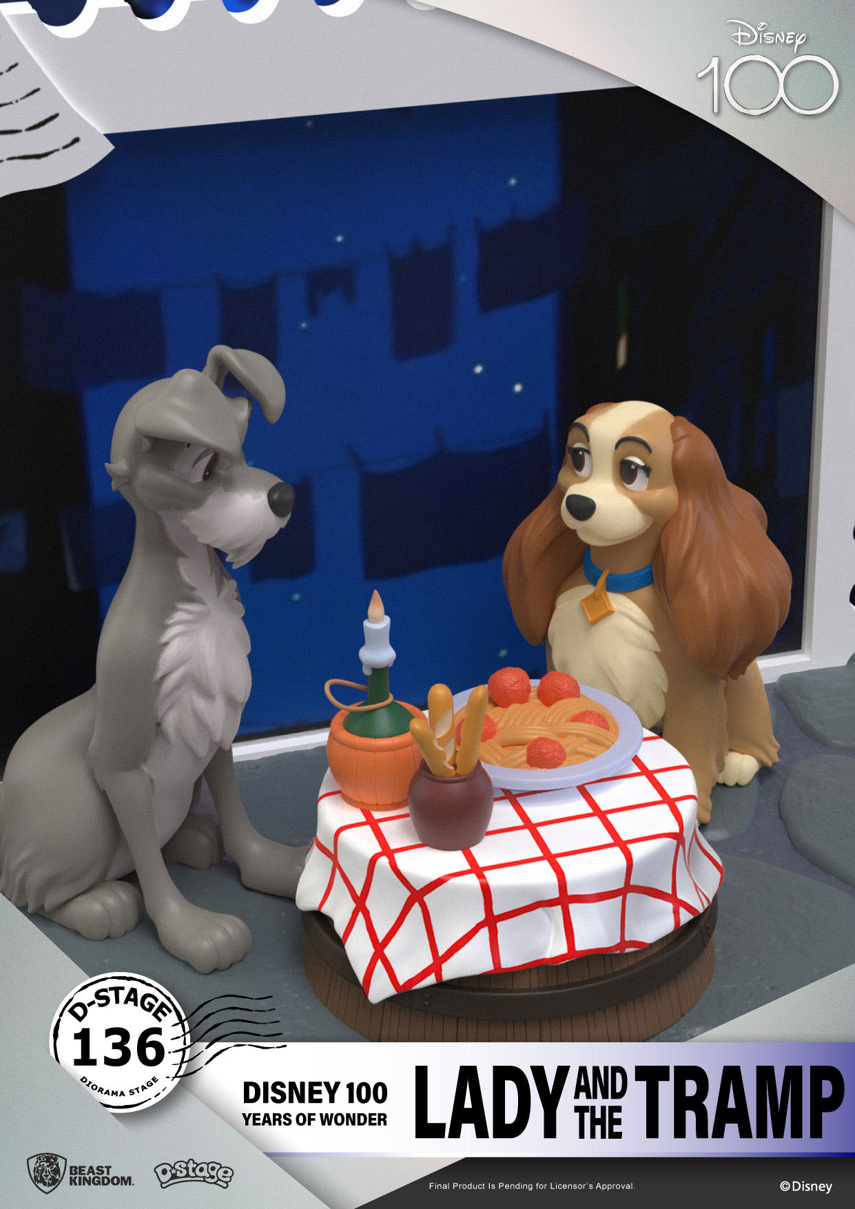 9btbJ2SDS6ZvQ7 Disney 100 Years of Wonder D-Stage Diorama "Lady And The Tramp - Susi & Strolch" 11,8cm