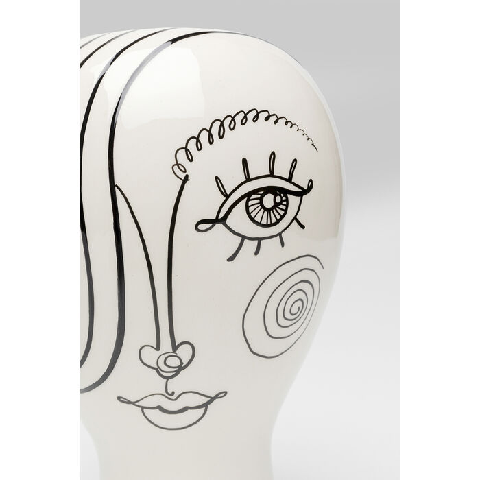 9yPYY5IFBTHzdW Vase Favola Lady Schwarz Weiß handgefertigt 30x19x19cm