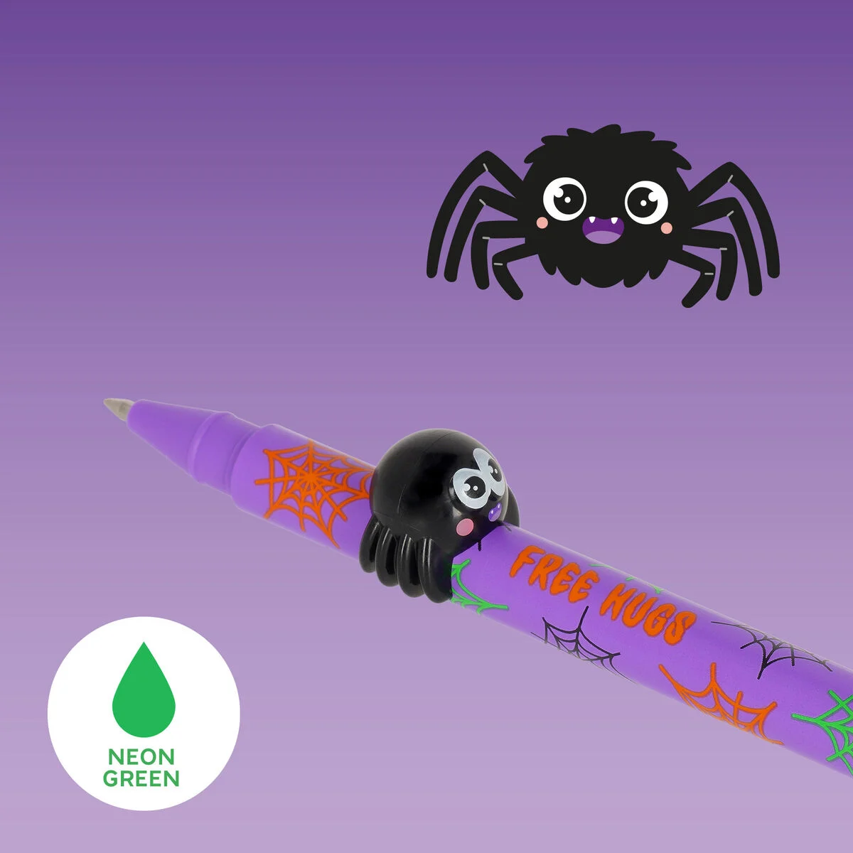 Gelstift Lovely Friends mit abnehmbarer Spinnen-Figur FREE HUGS 0,5