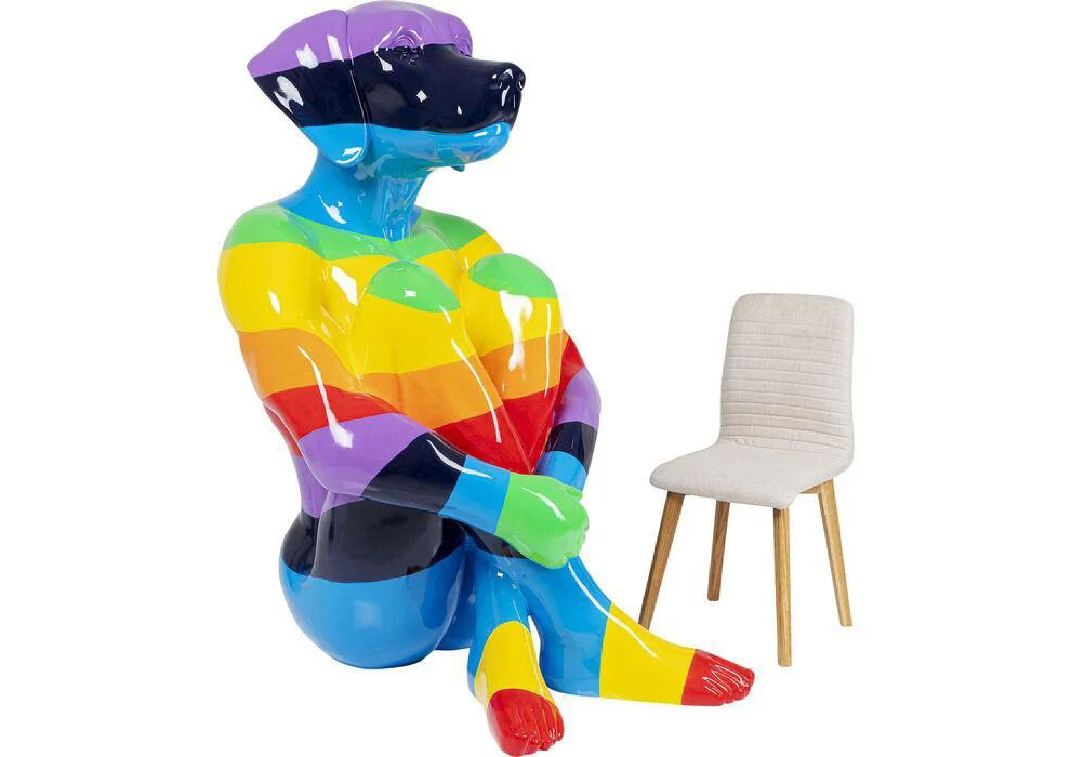 Dekofigur SITTING DOG Rainbow 173x100x132cm