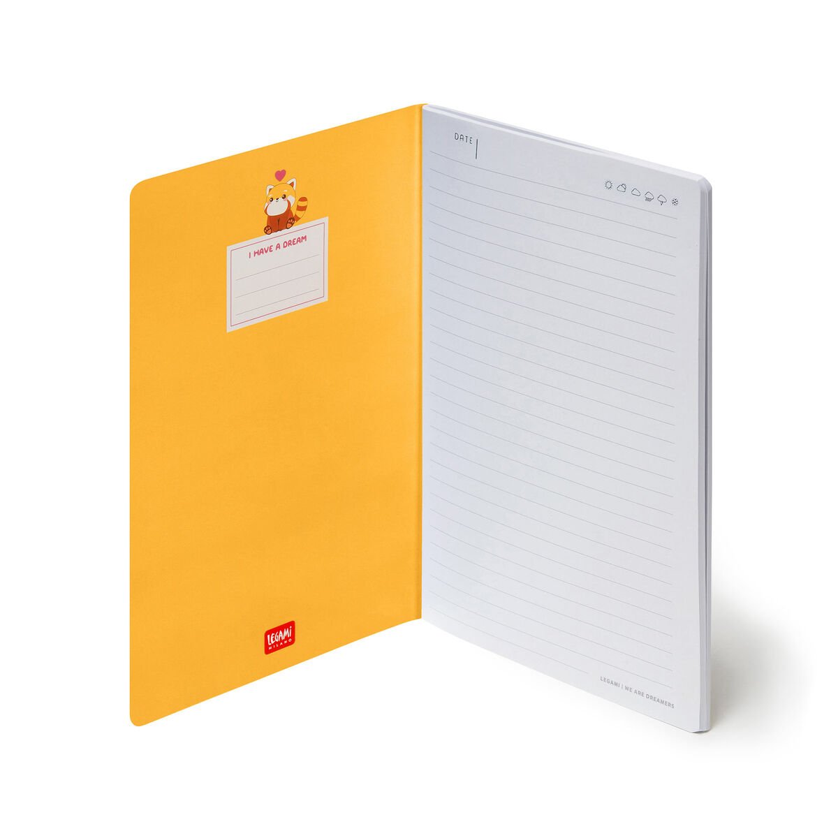 Liniertes Notizbuch  Medium A5-Format RED PANDA
