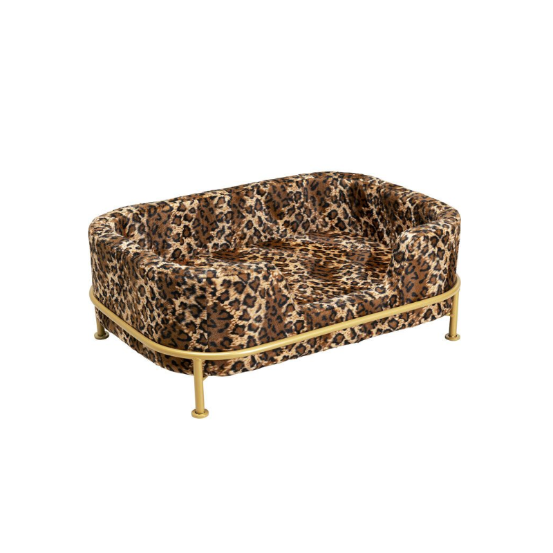 Haustierbett DIVA Metall Samt Leo-Print Handgefertigt Waschbar 44x63x24,5cm Haustierbett DIVA Metall Samt Leo-Print Handgefertigt Waschbar 44x63x24,5cm