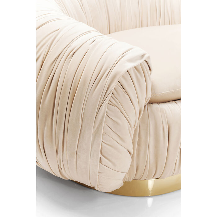110USOahA7rNUlm 2-Sitzer-Sofa PERUGIA Samtoptik Edelstahl Creme Gold 195x119x56cm