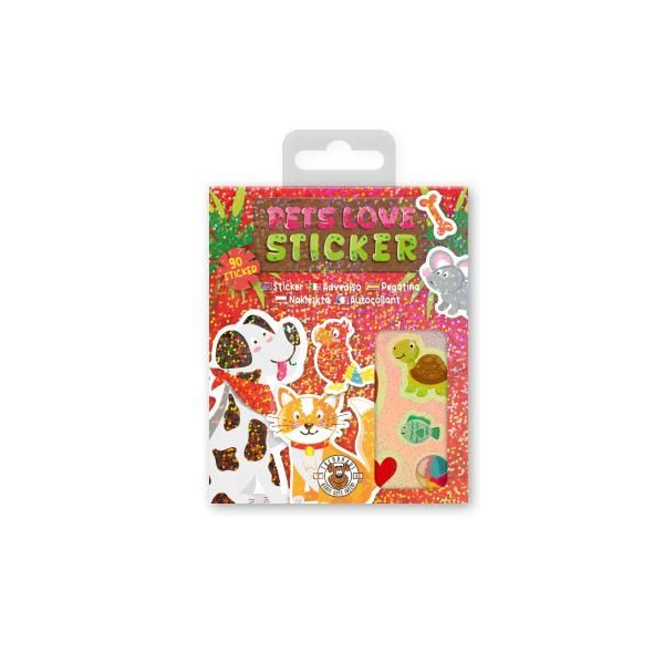 Tier-Stickerbuch PETS LOVE 90-teilig 9x0,5x12,5cm