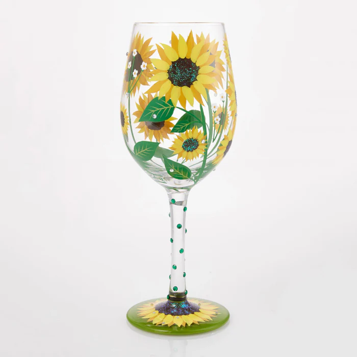 Weinglas SUNFLOWER by Lolita handbemalt Unikat 22,5x8,5x8,5cm Weinglas SUNFLOWER by Lolita handbemalt Unikat 22,5x8,5x8,5cm