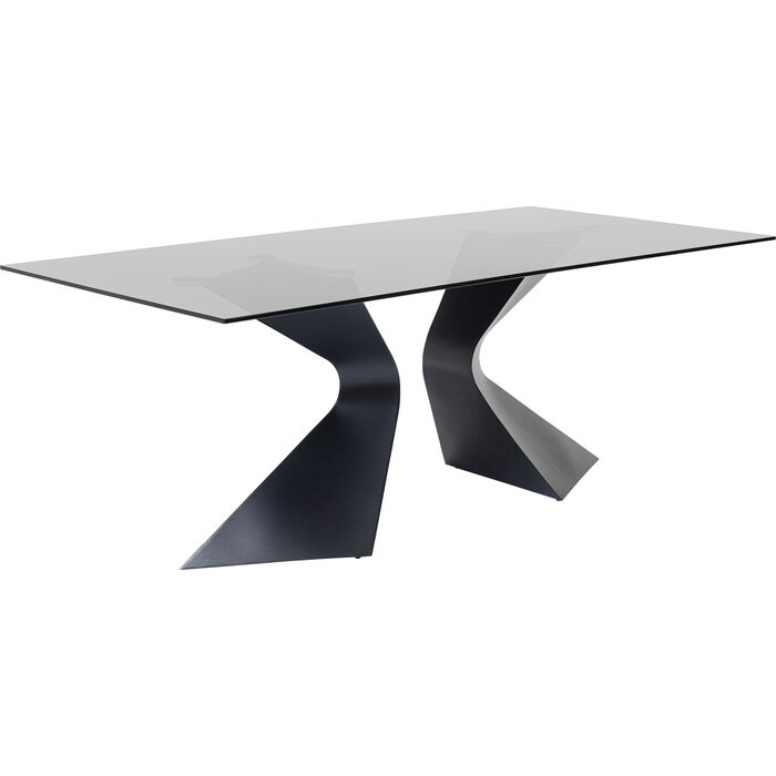 Tisch GLORIA Glas Stahl Schwarz 200x100x75cm Tisch GLORIA Glas Stahl Schwarz 200x100x75cm