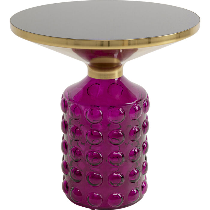 Beistelltisch LOLA Glas Stahl Lila 50x50x52cm