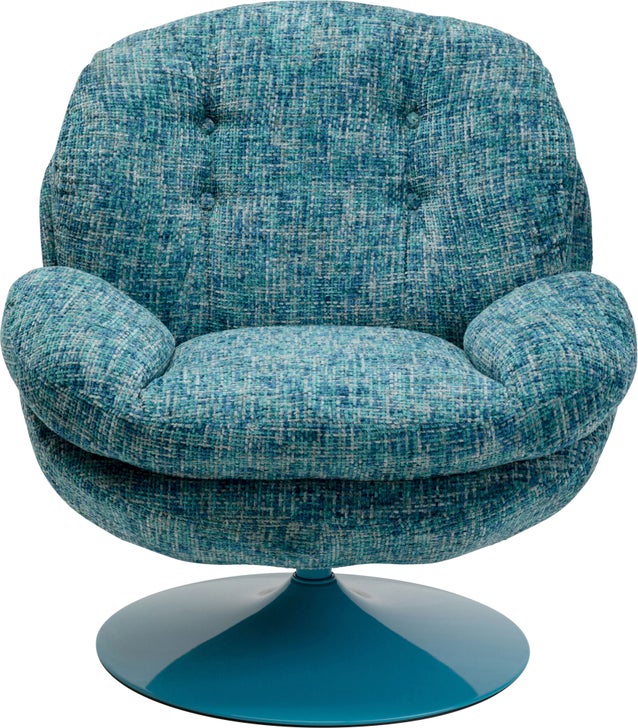 Sessel COSY Strukturstoff Stahl Blau drehbar 89x84x86cm
