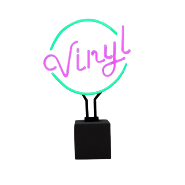 RetouschehVt2qvmiR9QMl Neon Sign VINYL Glas inkl. Betonsockel 12V 1,5m Kabel dimmbar handgemacht 23x10,5x35cm