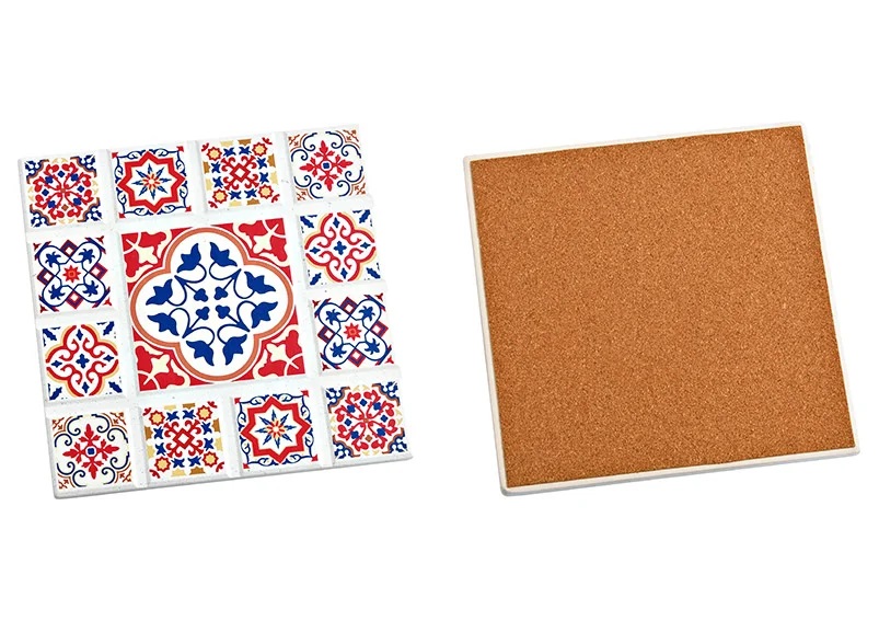 Untersetzer DEKOR B Keramik Kork Mehrfarbig 20x20x0,2cm