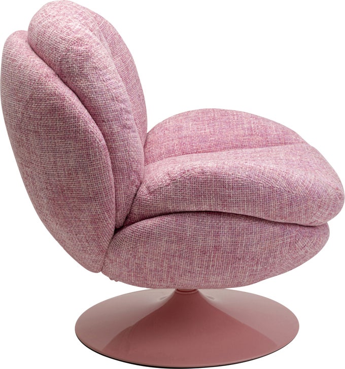 Sessel COSY Strukturstoff Stahl Pink drehbar 89x84x86cm