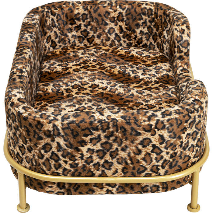 5KZ7CDMNfzLPlV Haustierbett DIVA Metall Samt Leo-Print Handgefertigt Waschbar 44x63x24,5cm