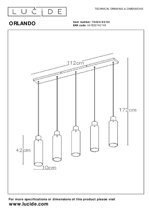 Pendelleuchte ORLANDO Glas Metall E27 dimmbar