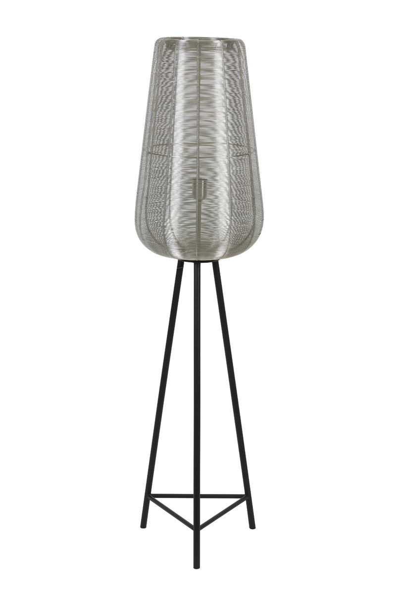 8257828 Stehleuchte ADETA Metall E27 Nickel 37x37x147cm