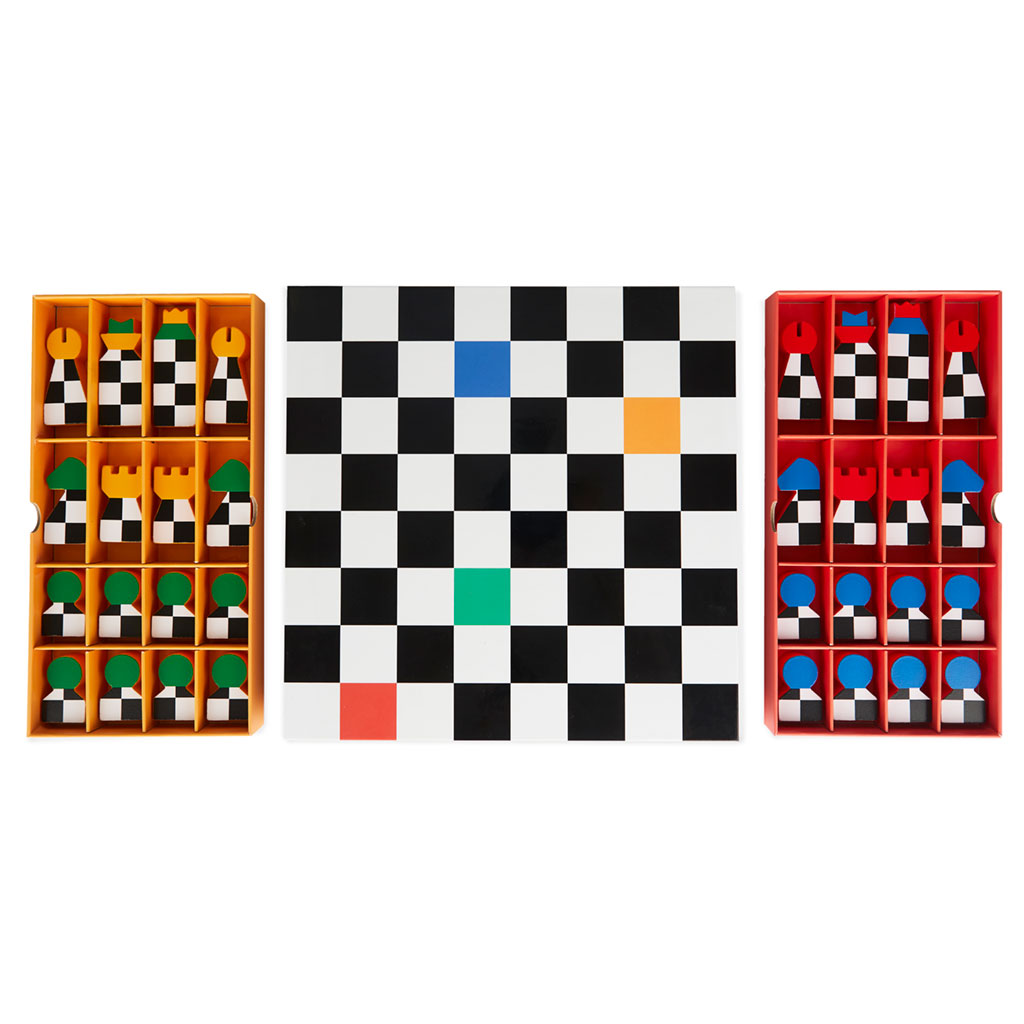 Brettspiel HEY CHESS Schach Holz Hey Studio x Balvi 30,5x30,5x3,7cm