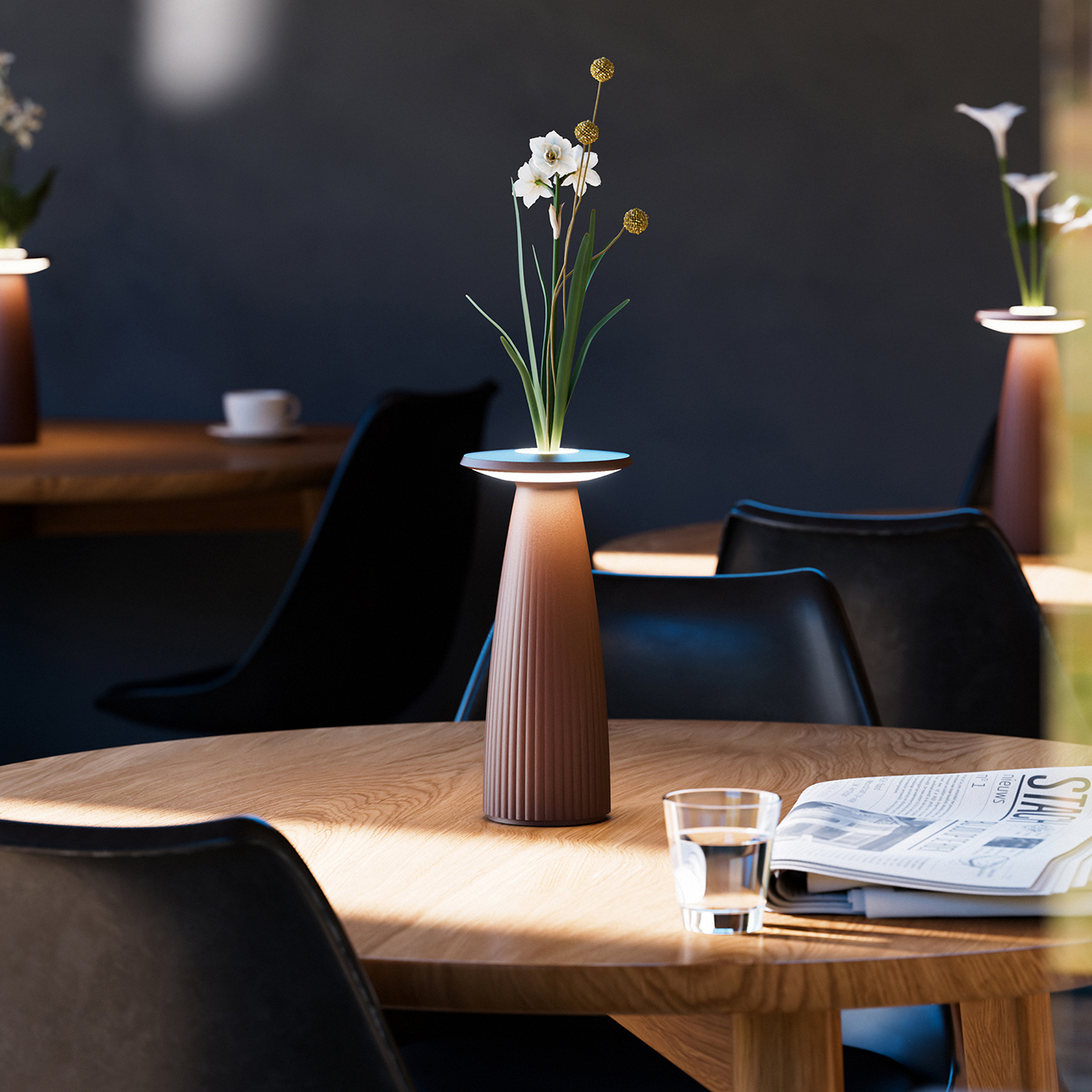 LED Akku-Tischleuchte NUFLAIR Aluminium Rostbraun 2,2W 170lm 2200K/2700K Flex Dim IP54 5,8x5,8x24cm LED Akku-Tischleuchte NUFLAIR Aluminium Rostbraun 2,2W 170lm 2200K/2700K Flex Dim IP54 5,8x5,8x24cm