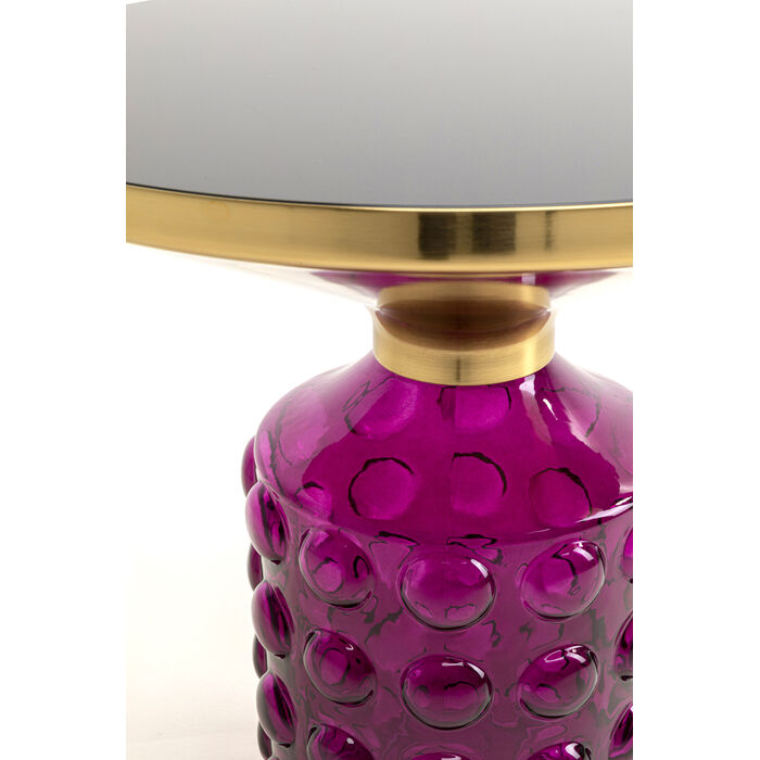 Beistelltisch LOLA Glas Stahl Lila 50x50x52cm