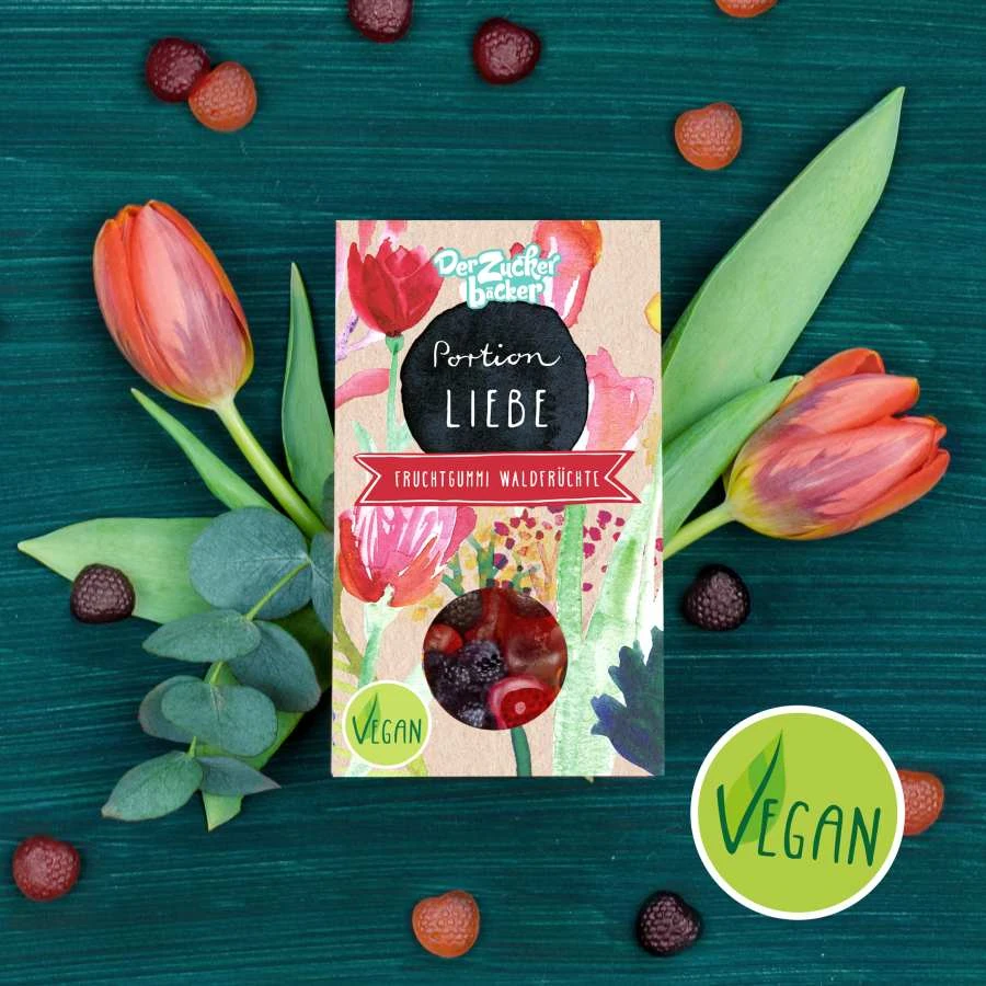 Veganer Naschbeutel PORTION LIEBE Waldfrüchte-Mix 86g
