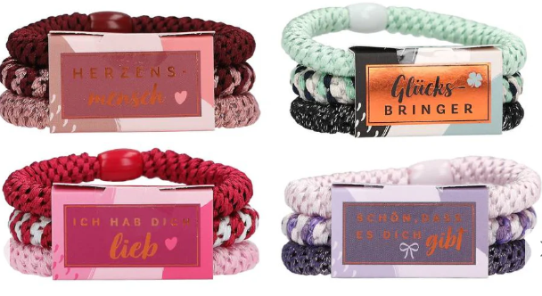 Haargummi Set LOVIES 6,2 x 4,8 x 2,6 cm