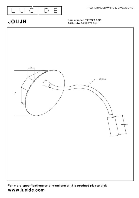 Magnetische Akku-Wandleuchte JOLIJN Metall 2W 140lm 3000K Warmweiß 11x11x3,6cm