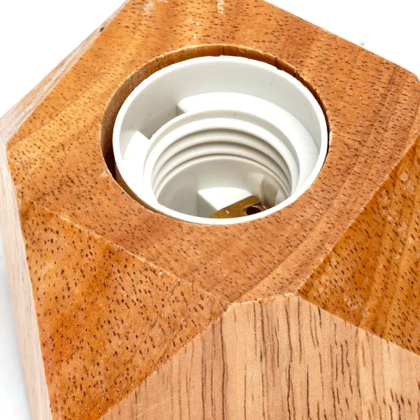Tischleuchte Holz E27 ohne Leuchtmittel 8x8x8cm