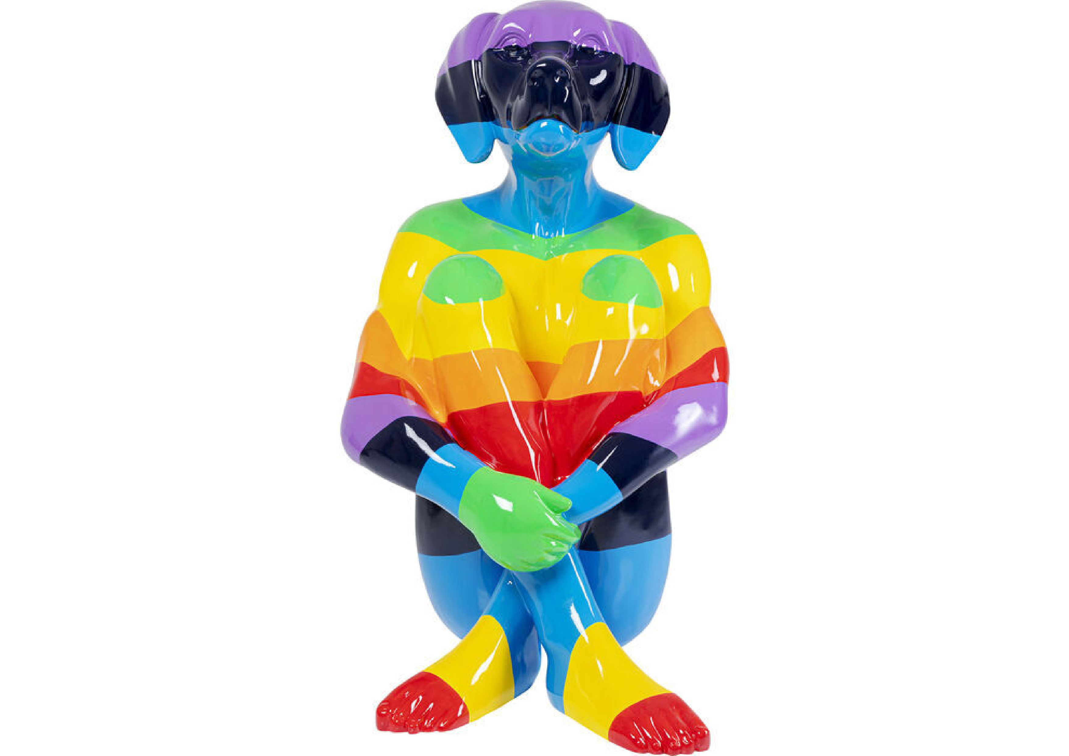 Dekofigur SITTING DOG Rainbow 173x100x132cm