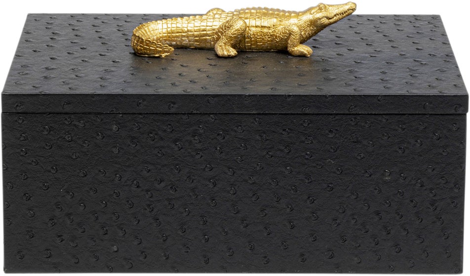2er-Set Boxen CROCODILE Schwarz 20x30x15,5cm