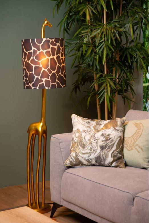 61581_3 Stehleuchte EXTRAVAGANZA MISS TALL Kunststoff Textil Gold Braun 31,5x31,5x160cm