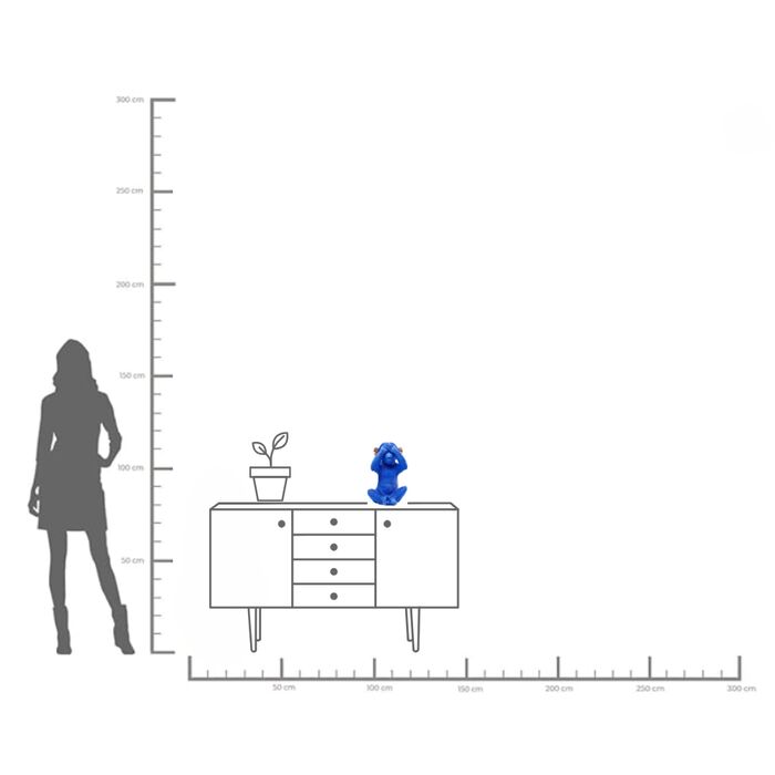 Spardose MONKEY MIZARU Polyresin Blau 23,5x22,5x34,5cm