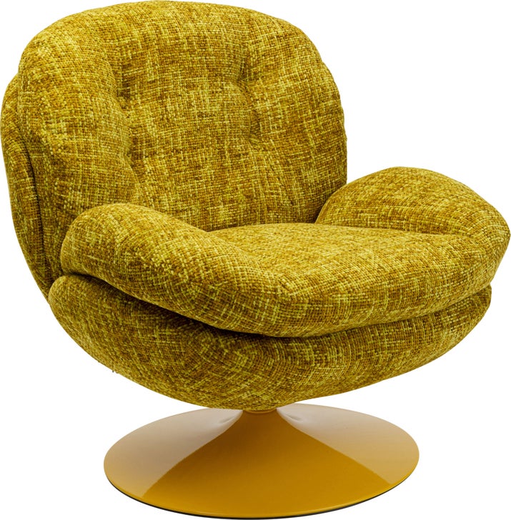 Sessel COSY Strukturstoff Stahl Gelb drehbar 89x84x86cm