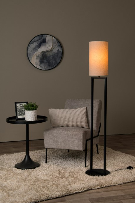Stehlampe HERMAN Baumwolle Stahl E27 26x26x137cm