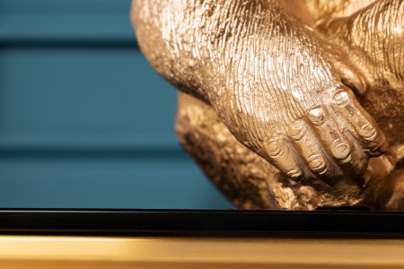 Dekofigur GORILLA KONG Gold 27x43x23cm