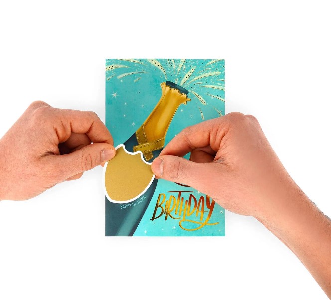 3Wjjlx02tsafXH Rubbel-Glückwunschkarte - HAPPY BIRTHDAY BOTTLE inkl. Umschlag