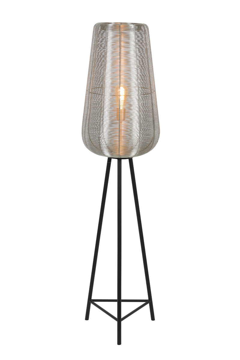 8257828_1 Stehleuchte ADETA Metall E27 Nickel 37x37x147cm