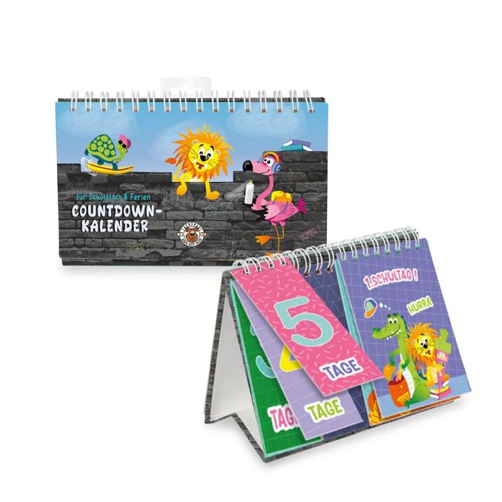 ABC Countdown-Tischkalender für Schulstart & Ferien 13x2x8,5cm