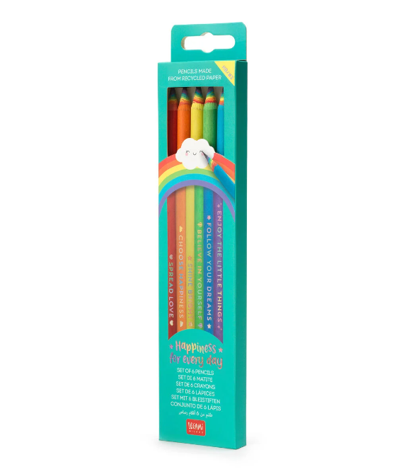 5rWAhaw15e2pJ8 HB-Bleistifte - Happiness for Every Day 6er Set aus Recycling-Papier