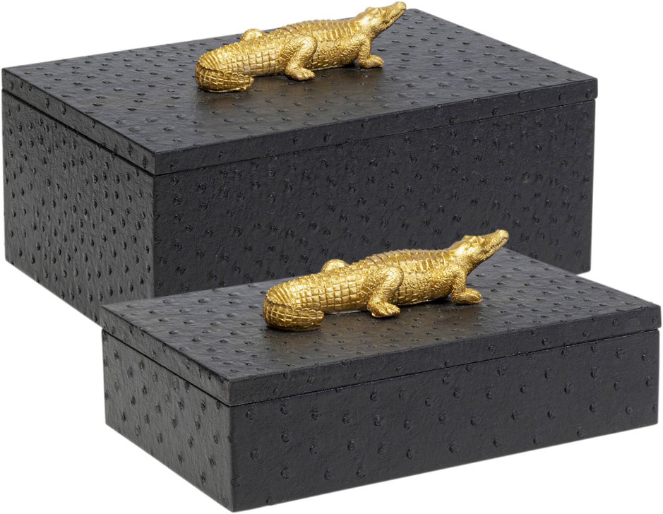 2er-Set Boxen CROCODILE Schwarz 20x30x15,5cm 2er-Set Boxen CROCODILE Schwarz 20x30x15,5cm