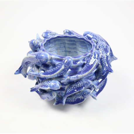vase-mit-fischen-blau-keramik-2129-ve-1 Deko Vase MIT FISCHEN Keramik 28,5x29x21cm