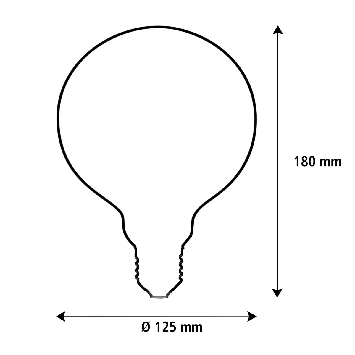 LED Filament Leuchtmittel FIRE FLAME DOWN Globe Klar G125 E27 1W 1800K 60lm 12,5x12,5x18cm